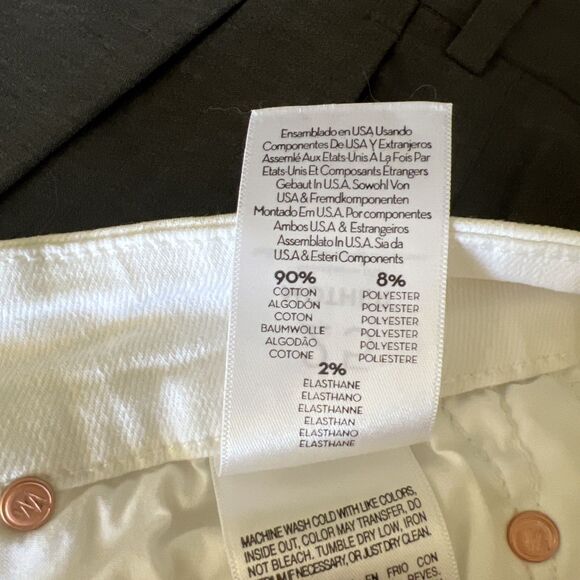 Mother Jeans The Looker Stayin Rowdy Size 25x29 Women White Stretch Distressed - Picture 14 of 14